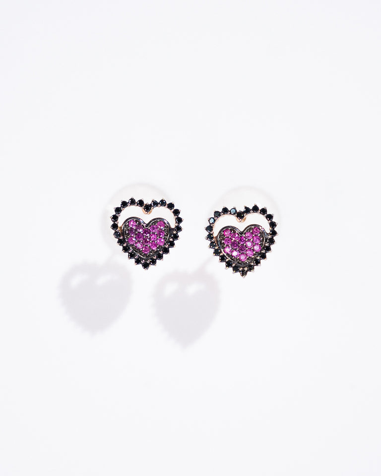 Black Heart Ruby Earring